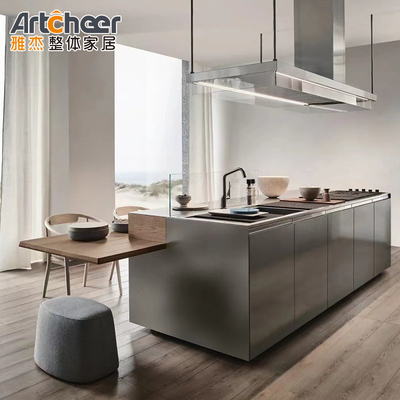 गुणवत्ता  Base Cabinets Luxury Italian Design Modern Kitchen Cabinet Set Stone Top Wood Frame फैक्टरी