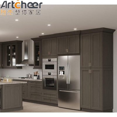 अनुकूलित रंग टिकाऊ रसोई नवीनीकरण के लिए आधुनिक लकड़ी रसोई कैबिनेट सेट