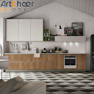आधुनिक पैनल लकड़ी शैली रसोई कैबिनेट के साथ अनुकूलित रंग द्वीप सिंक बेस कैबिनेट