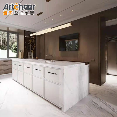 सामान के साथ न्यूनतम कस्टम लकड़ी रसोई कैबिनेट मानक आकार